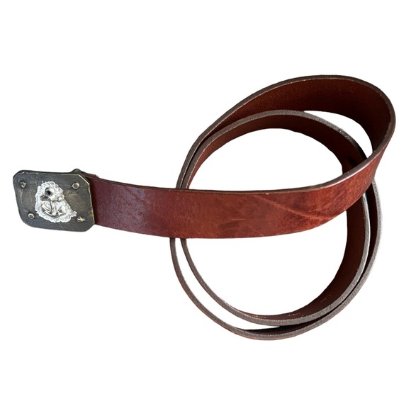 Replay Leather Men’s Anchor Plaque Belt - Picture 3 of 14